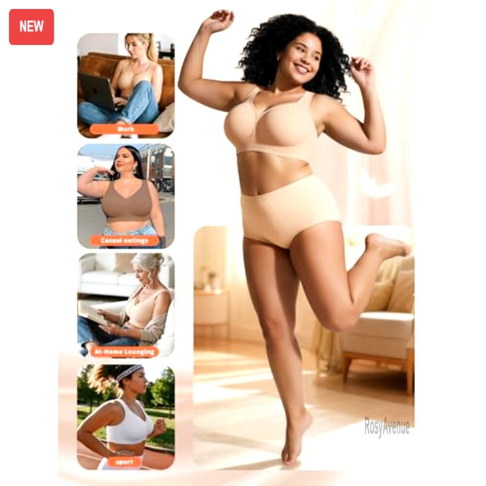 Seamless Wireless Support Bra Full Coverage Push … - image 6
